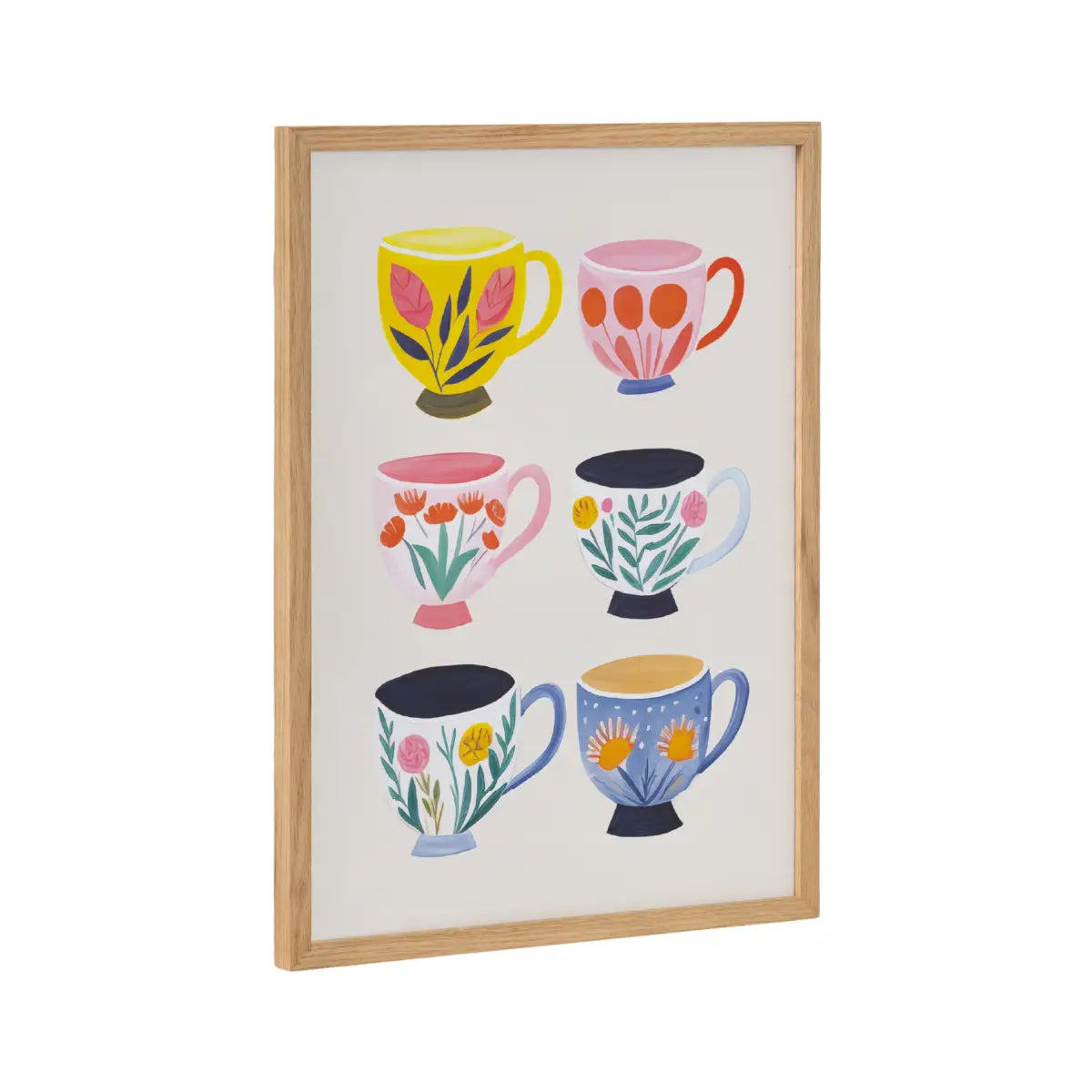 Gallery Botanical Coffee Shop Tea Cups Print - Natural / 12x16 - kateandlaurel