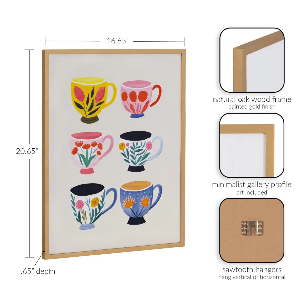 Gallery Botanical Coffee Shop Tea Cups Print - kateandlaurel