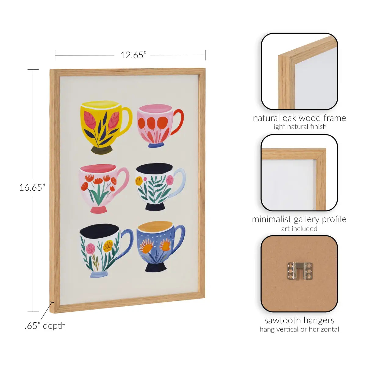 Gallery Botanical Coffee Shop Tea Cups Print - kateandlaurel