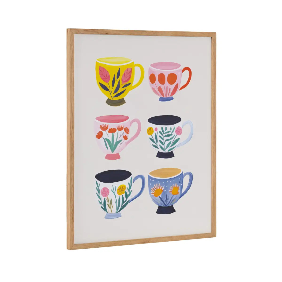 Gallery Botanical Coffee Shop Tea Cups Print - Natural / 16x20 - kateandlaurel