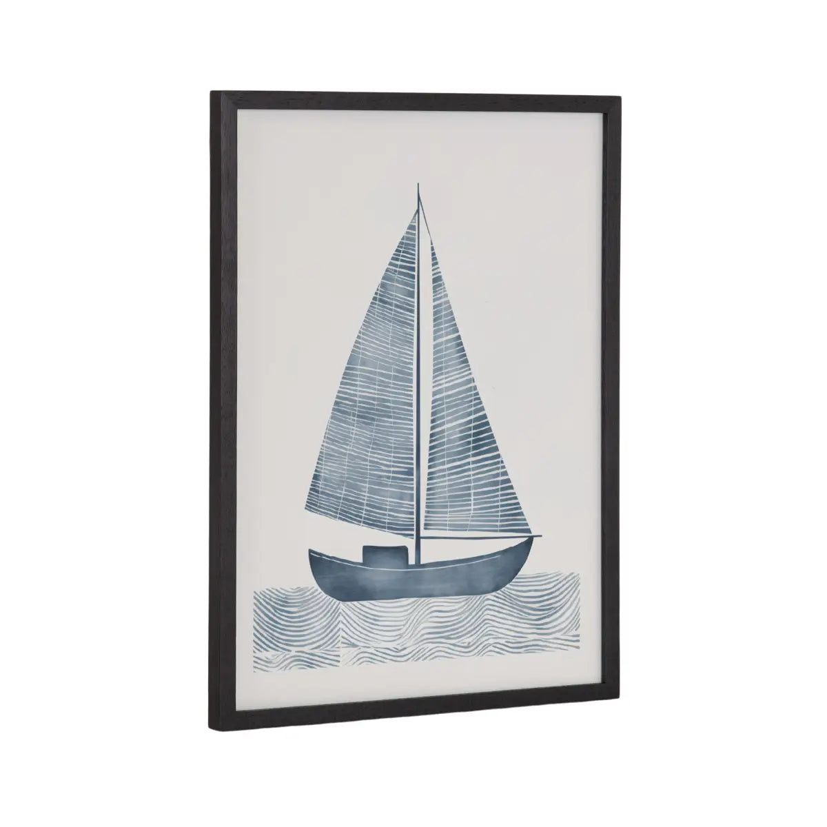 Gallery Nautical Blue Sailboat Print - Black / 12x16 - kateandlaurel