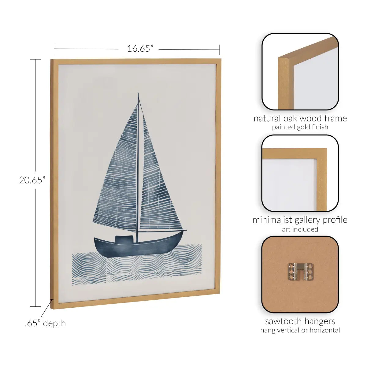 Gallery Nautical Blue Sailboat Print - kateandlaurel