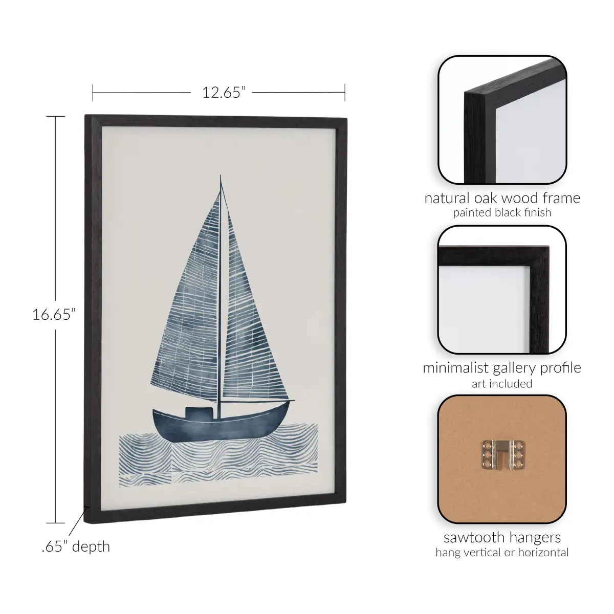 Gallery Nautical Blue Sailboat Print - kateandlaurel