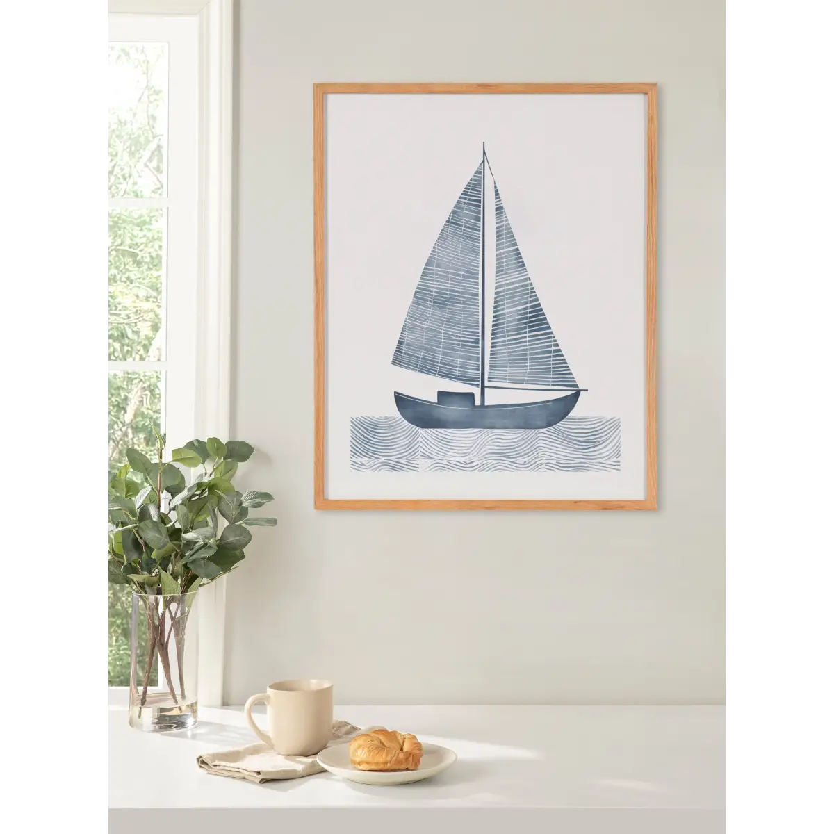 Gallery Nautical Blue Sailboat Print - kateandlaurel