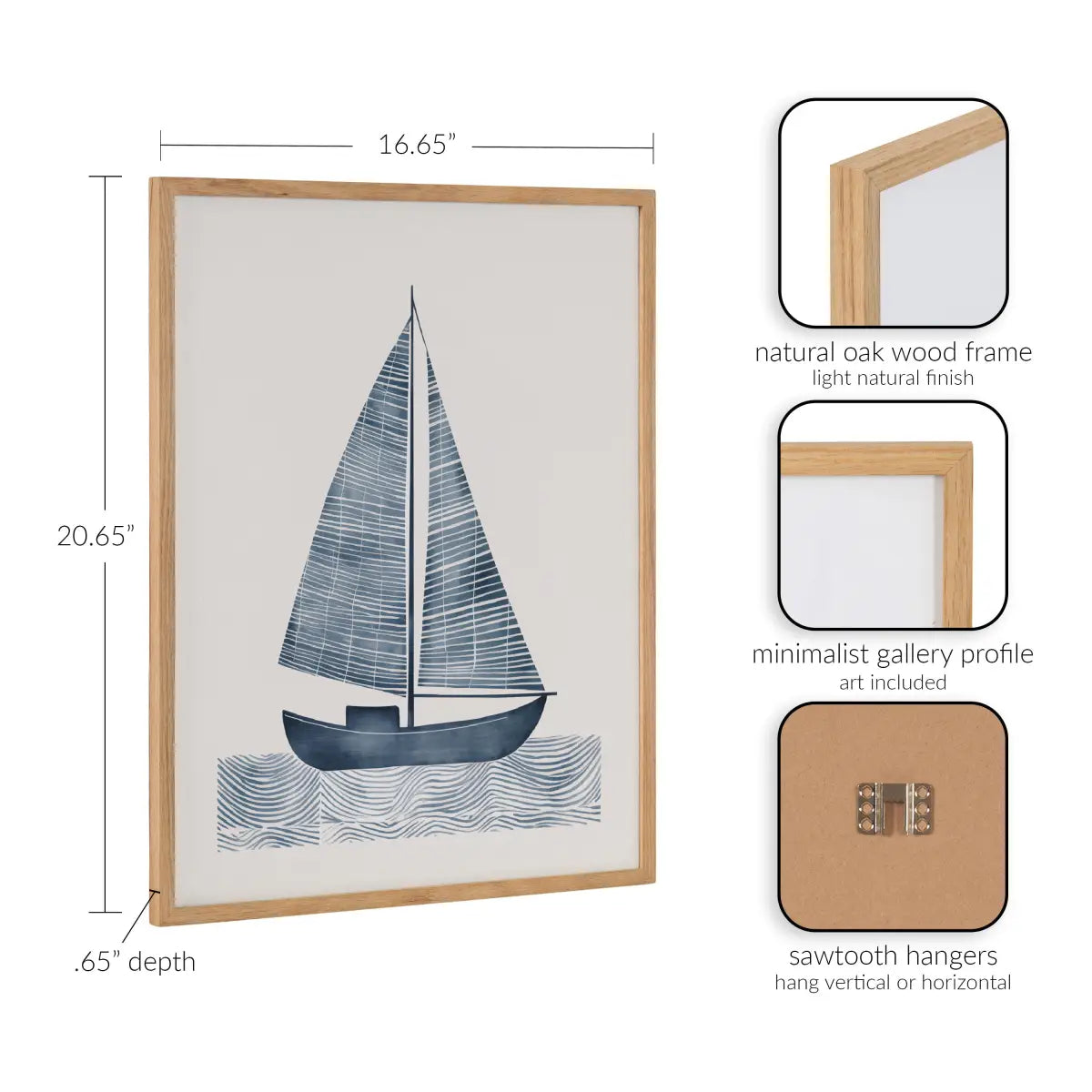 Gallery Nautical Blue Sailboat Print - kateandlaurel