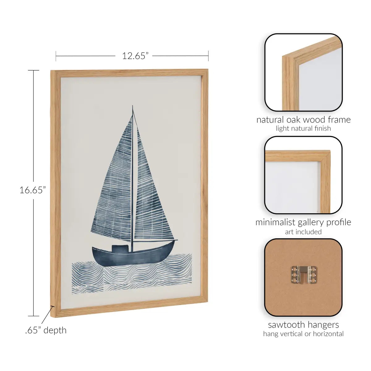 Gallery Nautical Blue Sailboat Print - kateandlaurel