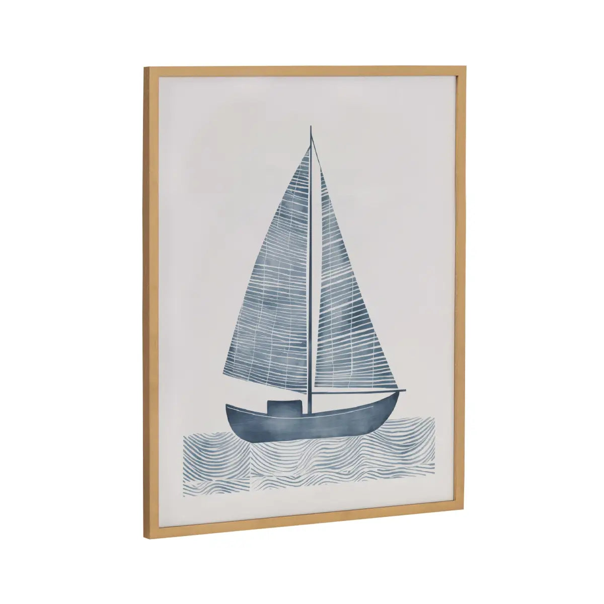 Gallery Nautical Blue Sailboat Print - Gold / 16x20 - kateandlaurel