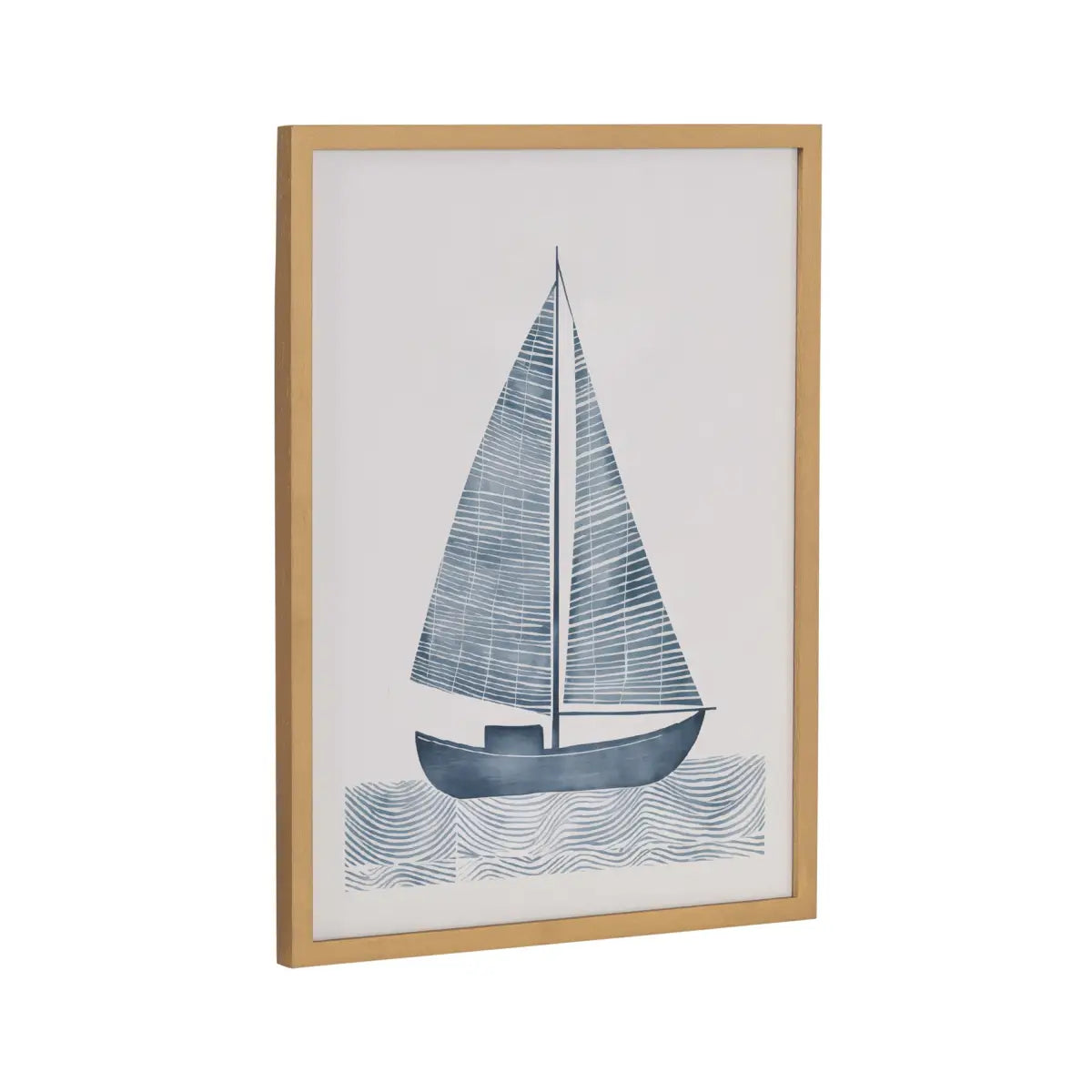 Gallery Nautical Blue Sailboat Print - Gold / 12x16 - kateandlaurel