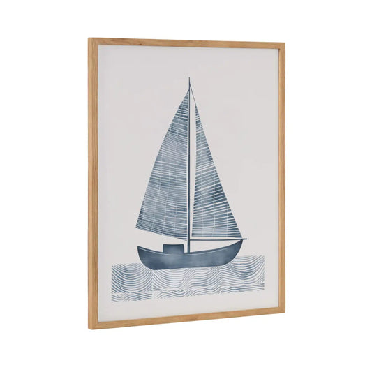 Gallery Nautical Blue Sailboat Print - Natural / 16x20 - kateandlaurel