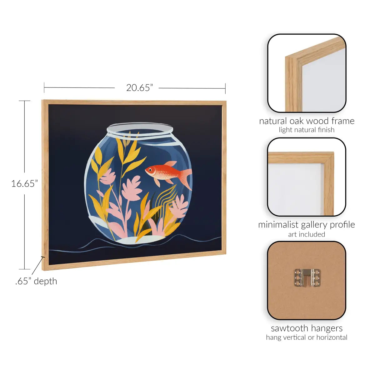 Gallery Pet Goldfish Cute Botanicals Fish Tank Print - kateandlaurel