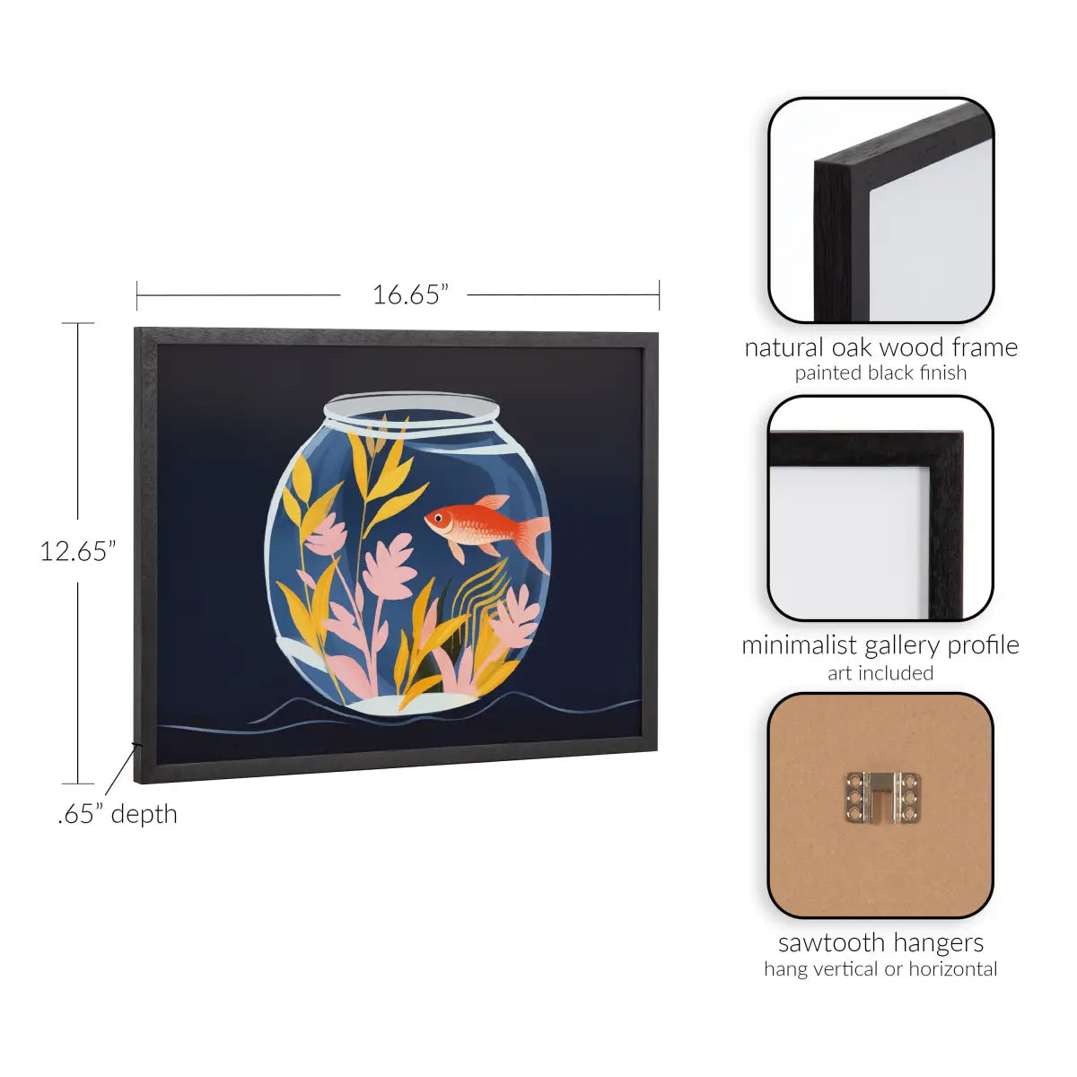 Gallery Pet Goldfish Cute Botanicals Fish Tank Print - kateandlaurel