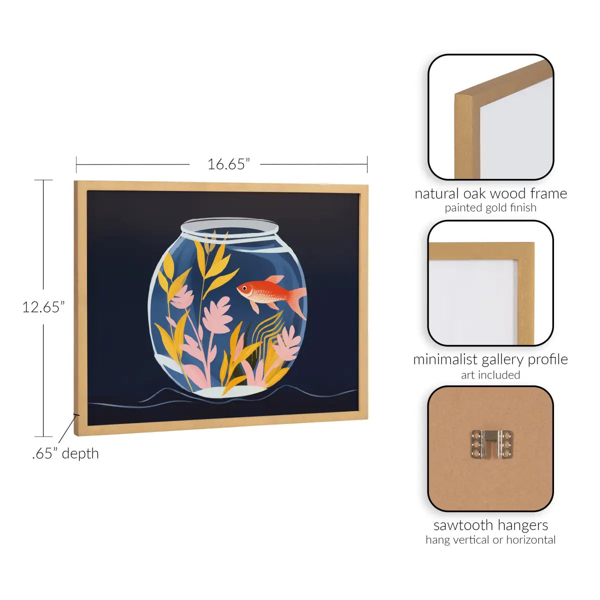 Gallery Pet Goldfish Cute Botanicals Fish Tank Print - kateandlaurel
