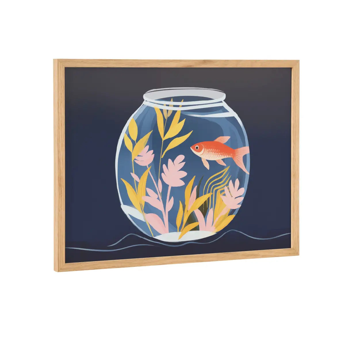Gallery Pet Goldfish Cute Botanicals Fish Tank Print - Natural / 16x12 - kateandlaurel