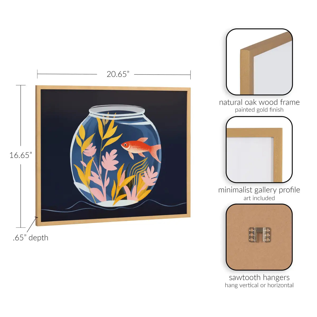 Gallery Pet Goldfish Cute Botanicals Fish Tank Print - kateandlaurel
