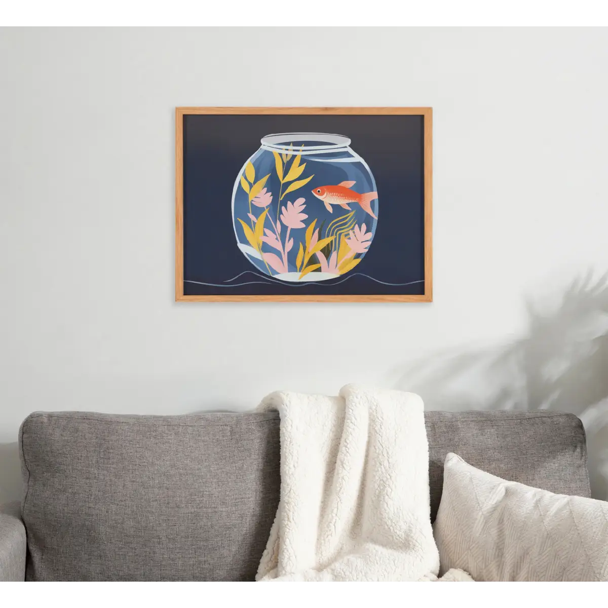 Gallery Pet Goldfish Cute Botanicals Fish Tank Print - kateandlaurel