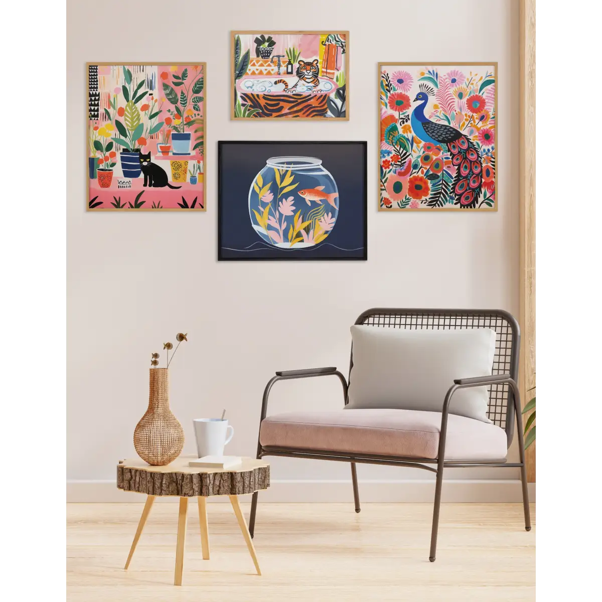 Gallery Pet Goldfish Cute Botanicals Fish Tank Print - kateandlaurel