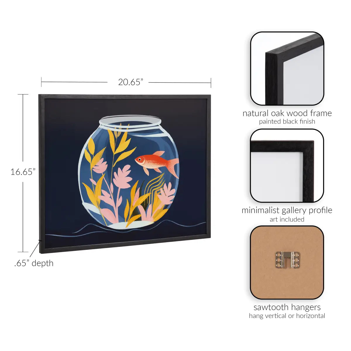 Gallery Pet Goldfish Cute Botanicals Fish Tank Print - kateandlaurel