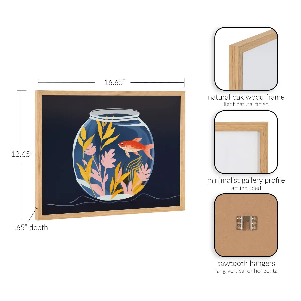 Gallery Pet Goldfish Cute Botanicals Fish Tank Print - kateandlaurel