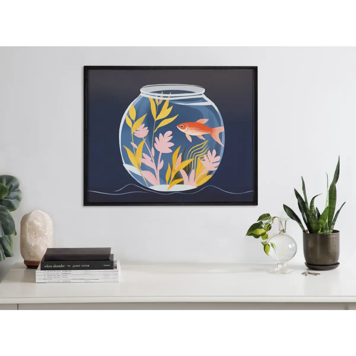 Gallery Pet Goldfish Cute Botanicals Fish Tank Print - kateandlaurel