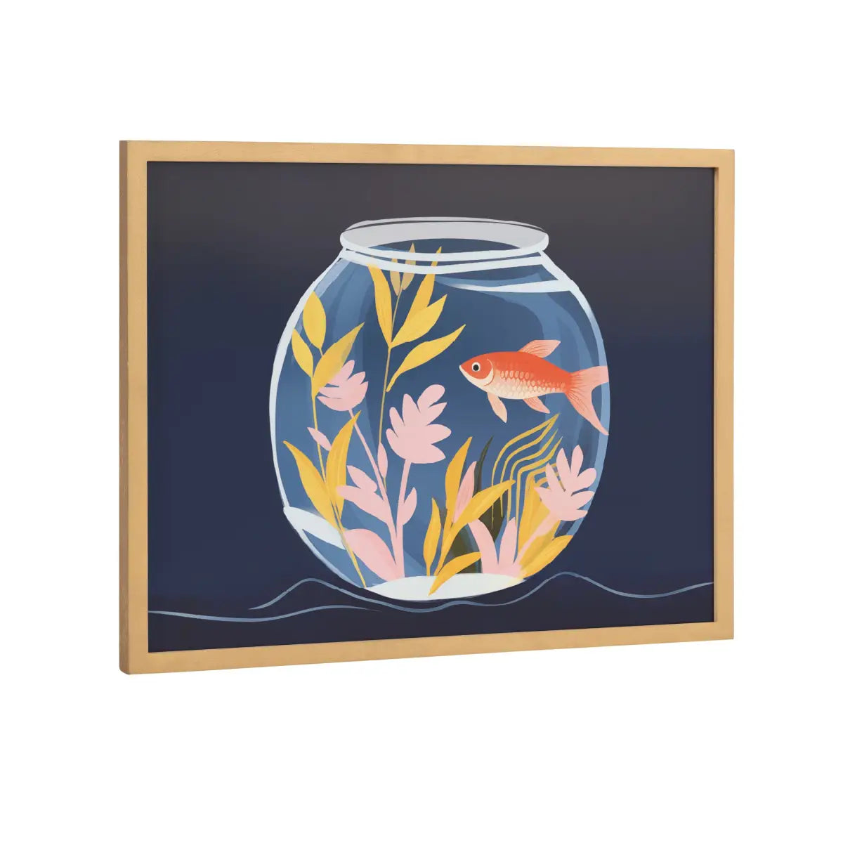 Gallery Pet Goldfish Cute Botanicals Fish Tank Print - Gold / 16x12 - kateandlaurel