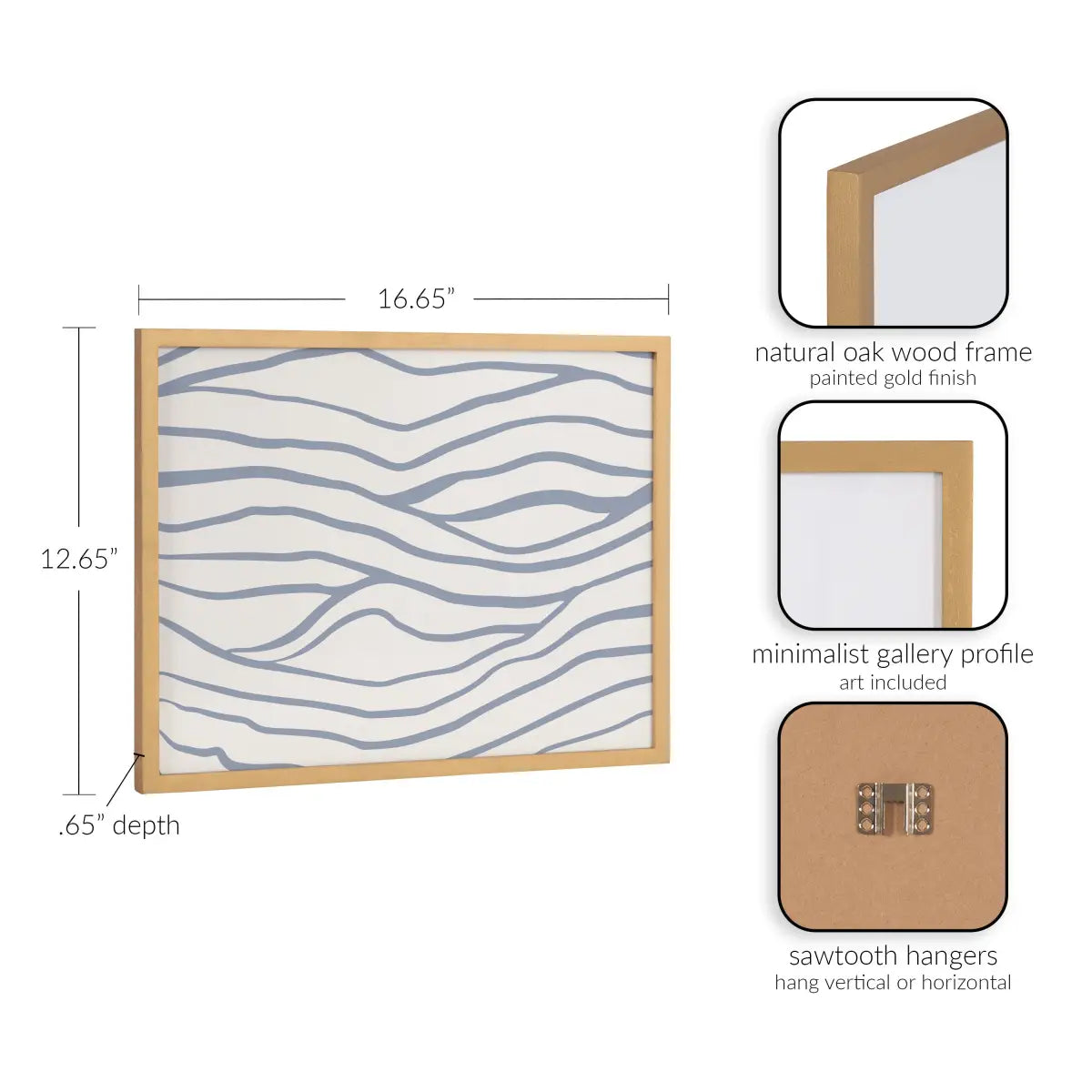 Gallery Simple Elegant Coastal Waves Print - kateandlaurel
