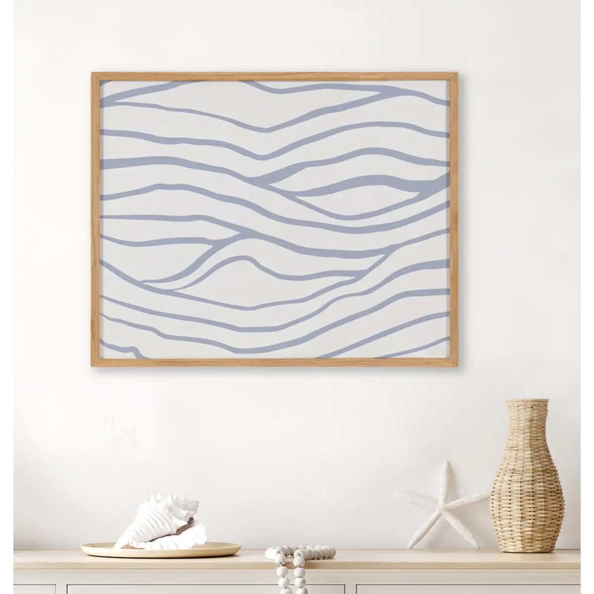 Gallery Simple Elegant Coastal Waves Print - kateandlaurel