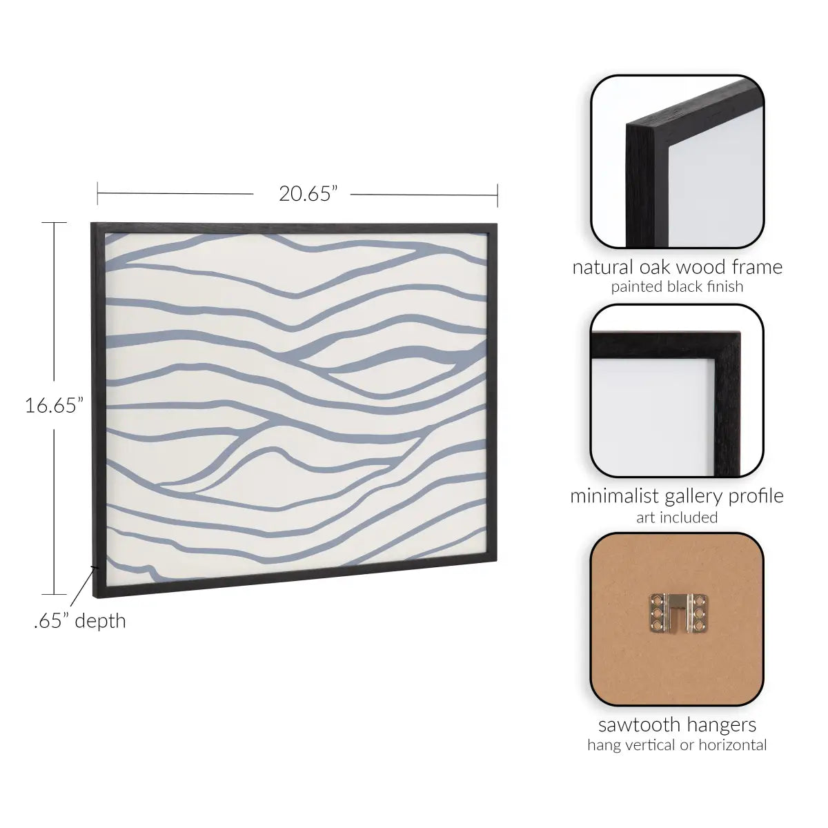 Gallery Simple Elegant Coastal Waves Print - kateandlaurel