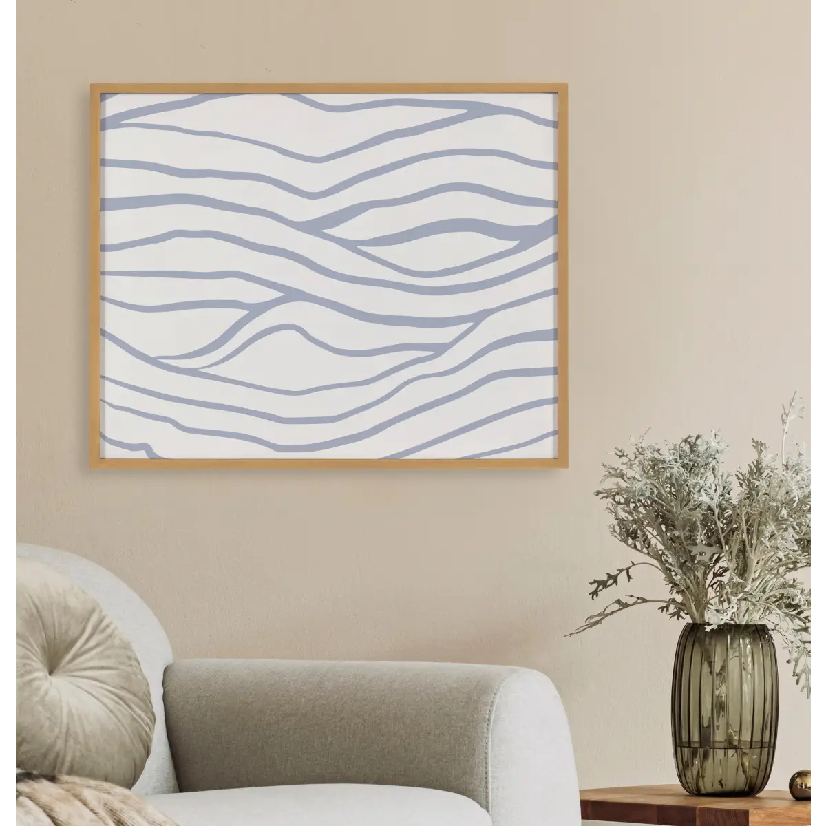 Gallery Simple Elegant Coastal Waves Print - kateandlaurel