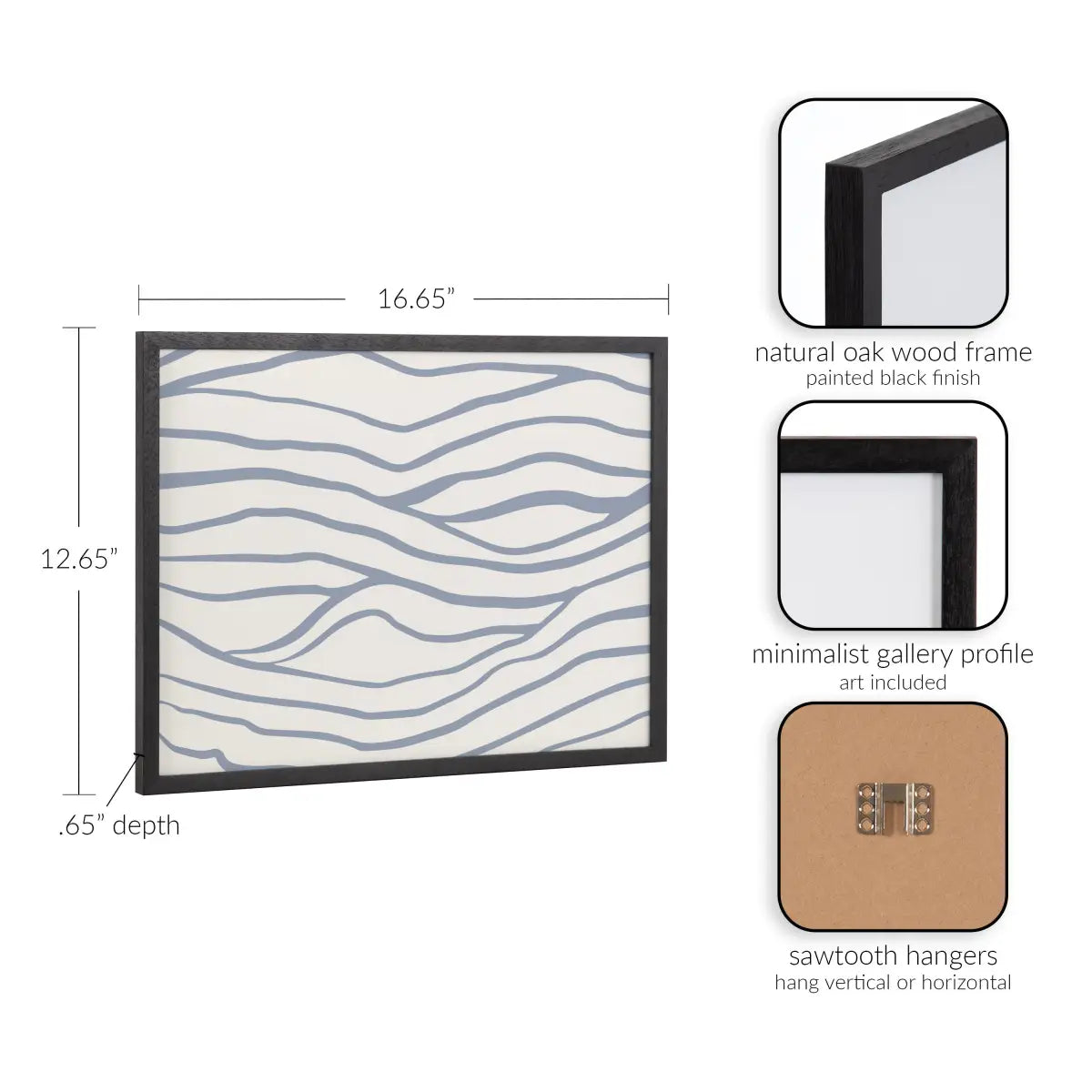 Gallery Simple Elegant Coastal Waves Print - kateandlaurel