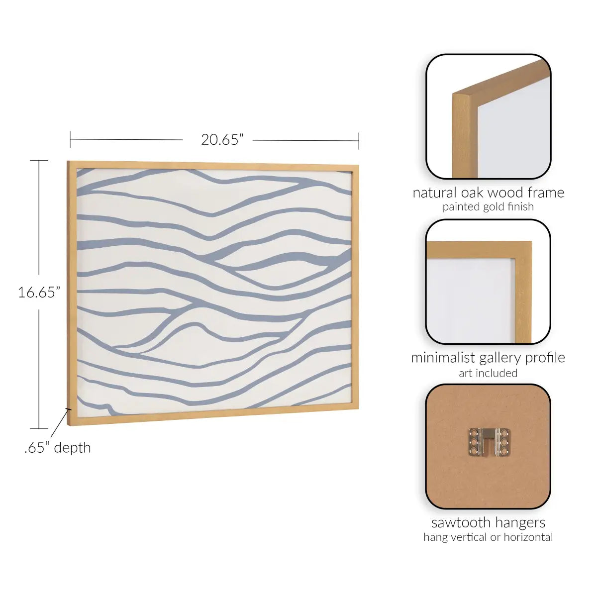 Gallery Simple Elegant Coastal Waves Print - kateandlaurel