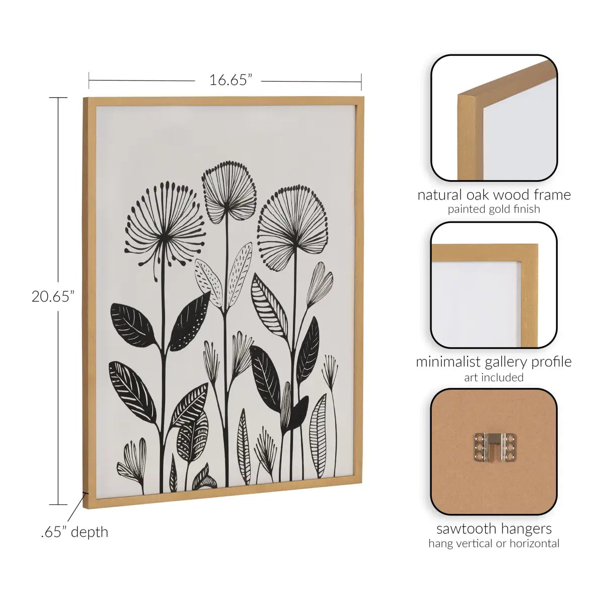 Gallery Simple Modern Linocut Botanicals Print - kateandlaurel