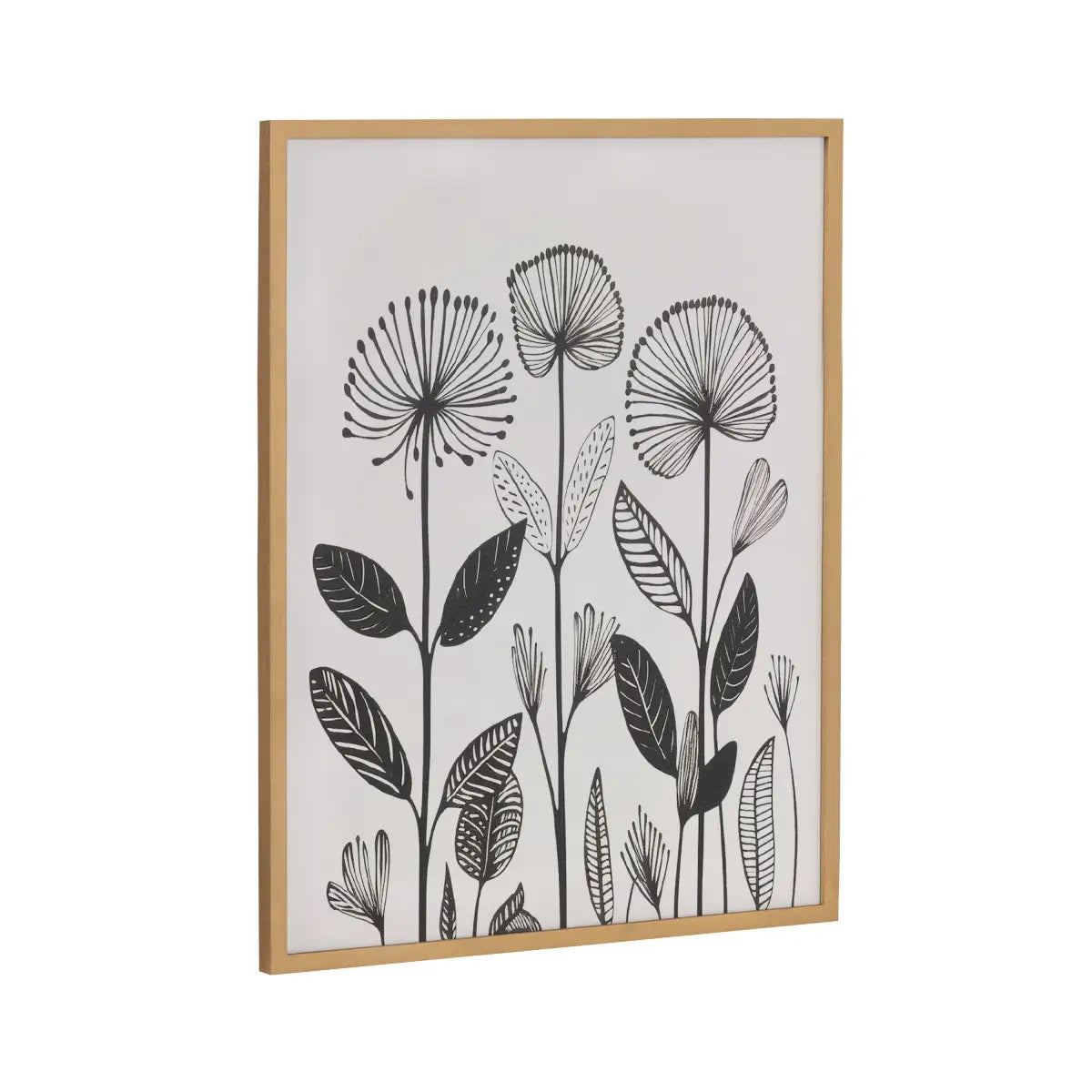 Gallery Simple Modern Linocut Botanicals Print - Gold / 16x20 - kateandlaurel
