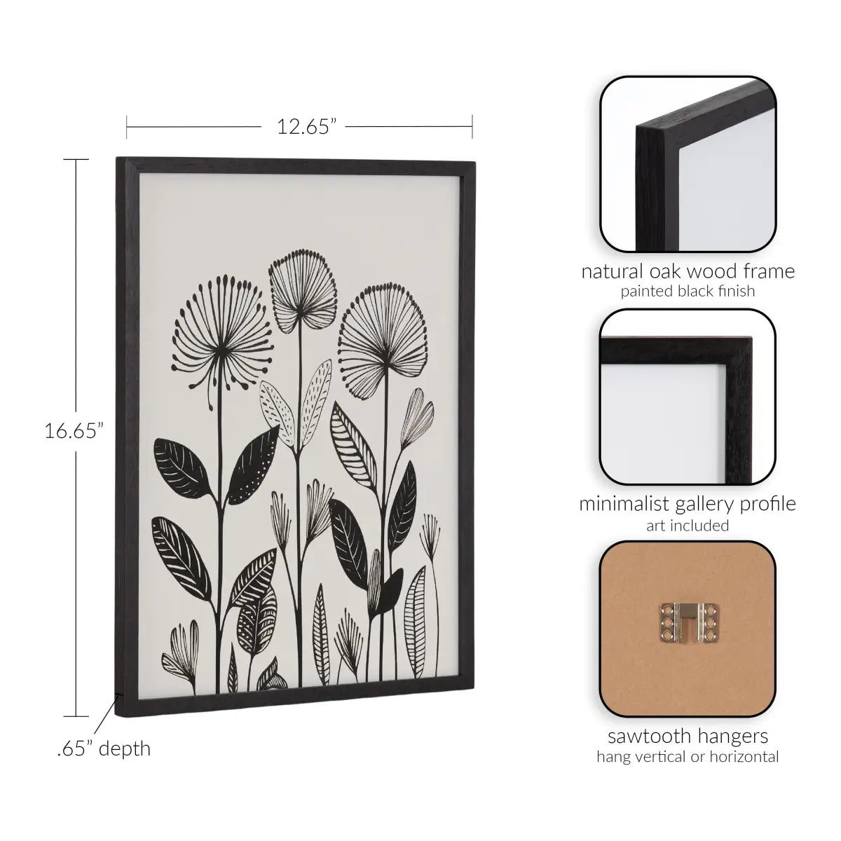 Gallery Simple Modern Linocut Botanicals Print - kateandlaurel