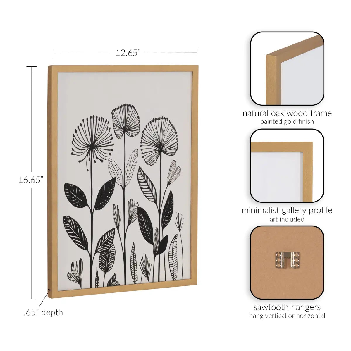 Gallery Simple Modern Linocut Botanicals Print - kateandlaurel