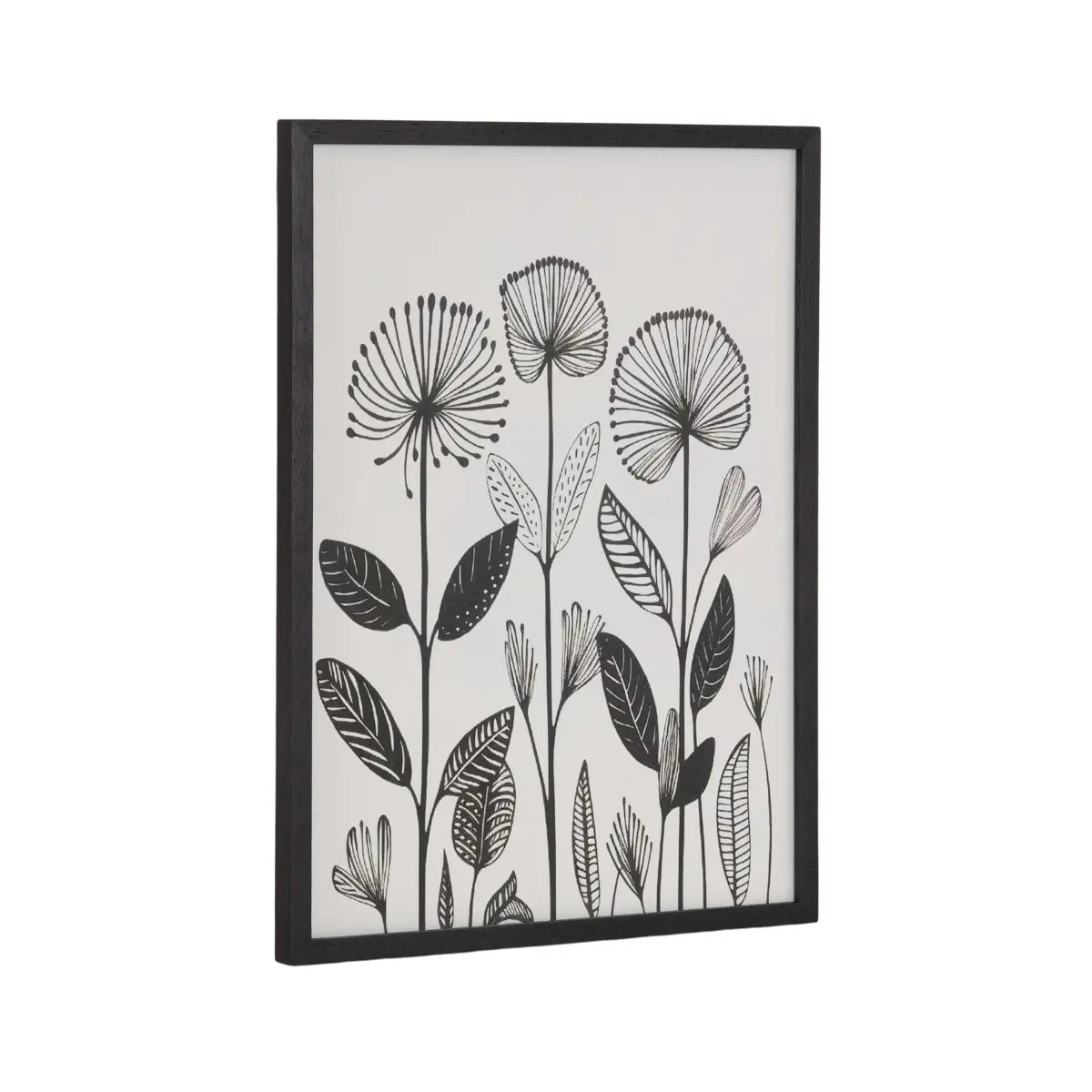 Gallery Simple Modern Linocut Botanicals Print - Black / 12x16 - kateandlaurel