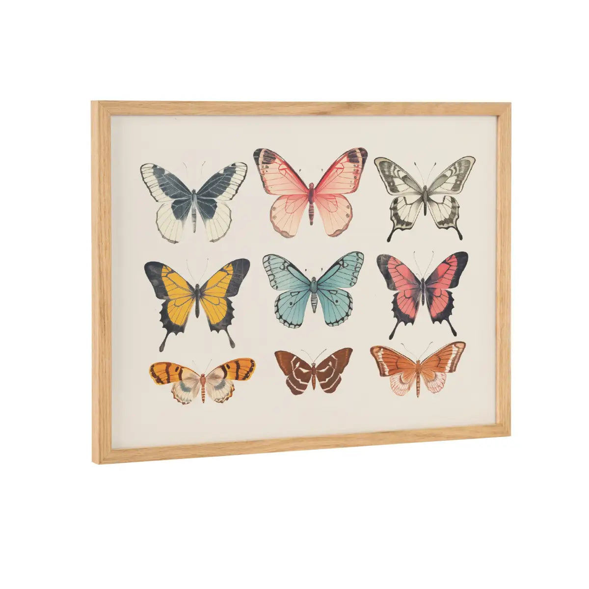 Gallery Vintage Style Muted Pastel Butterflies II Print - Natural / 16x12 - kateandlaurel