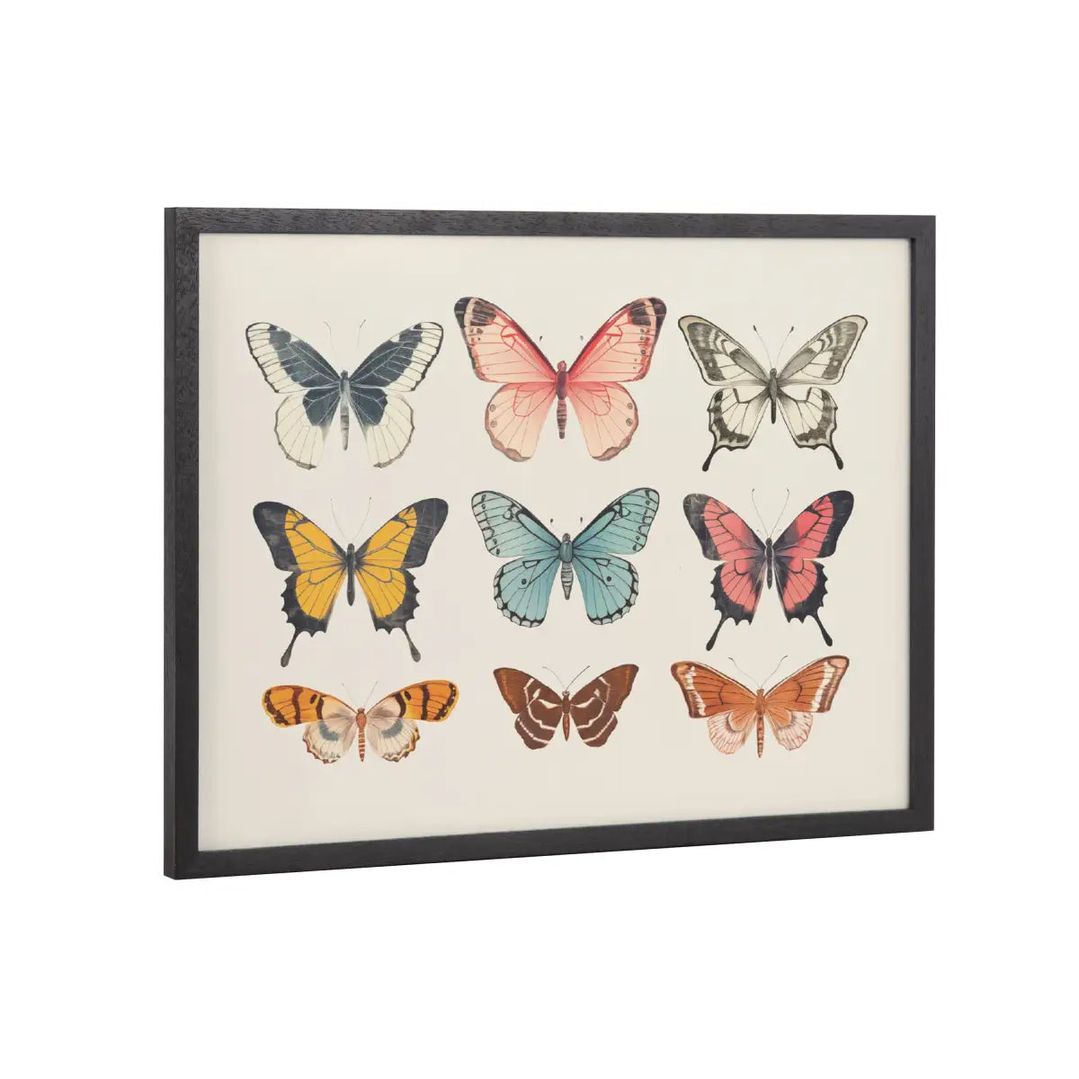 Gallery Vintage Style Muted Pastel Butterflies II Print - Black / 16x12 - kateandlaurel