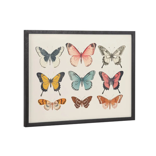 Gallery Vintage Style Muted Pastel Butterflies II Print - Black / 16x12 - kateandlaurel