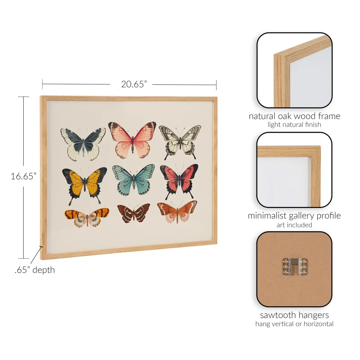 Gallery Vintage Style Muted Pastel Butterflies II Print - kateandlaurel