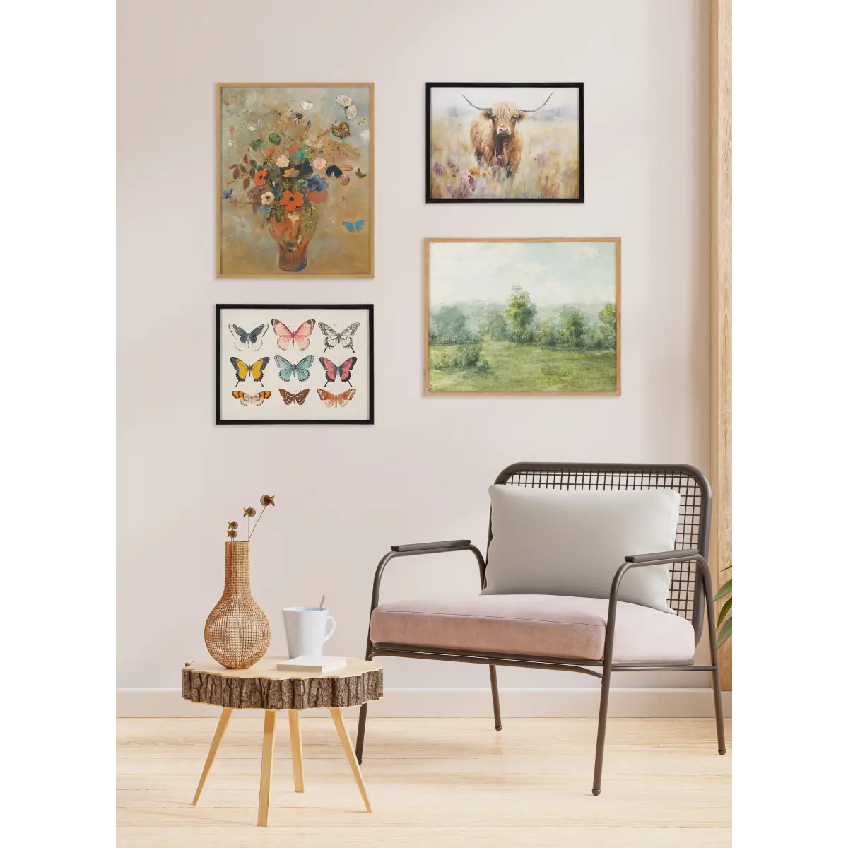 Gallery Vintage Style Muted Pastel Butterflies II Print - kateandlaurel