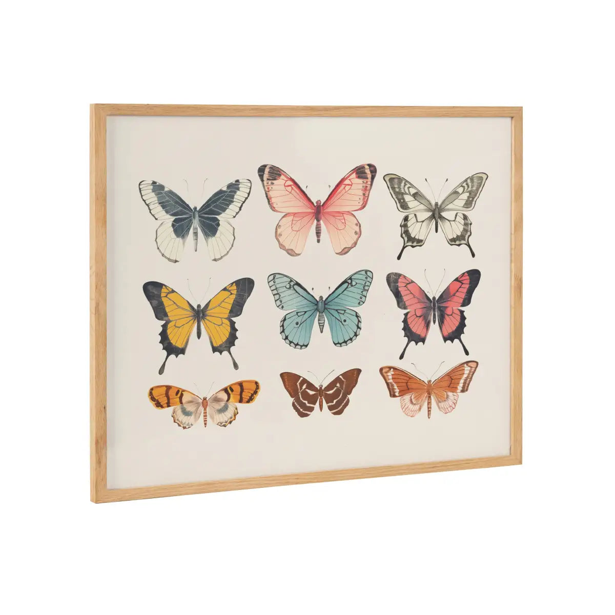 Gallery Vintage Style Muted Pastel Butterflies II Print - Natural / 20x16 - kateandlaurel