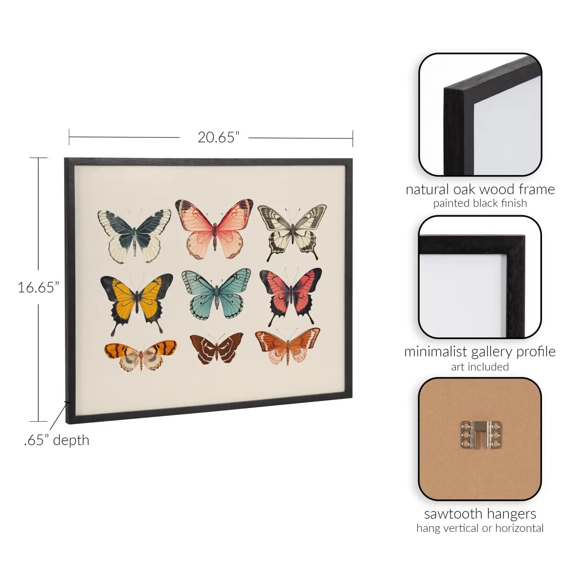 Gallery Vintage Style Muted Pastel Butterflies II Print - kateandlaurel