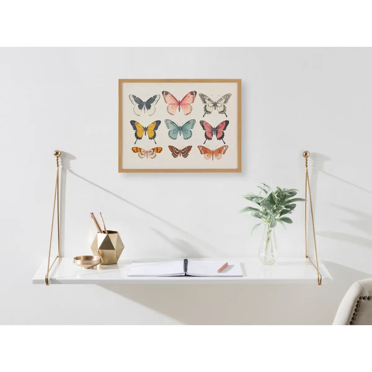 Gallery Vintage Style Muted Pastel Butterflies II Print - kateandlaurel