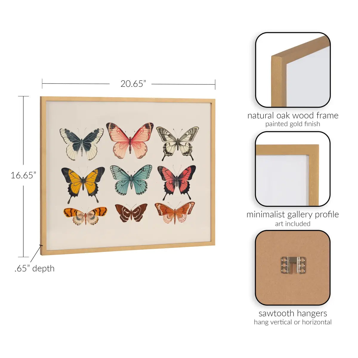 Gallery Vintage Style Muted Pastel Butterflies II Print - kateandlaurel