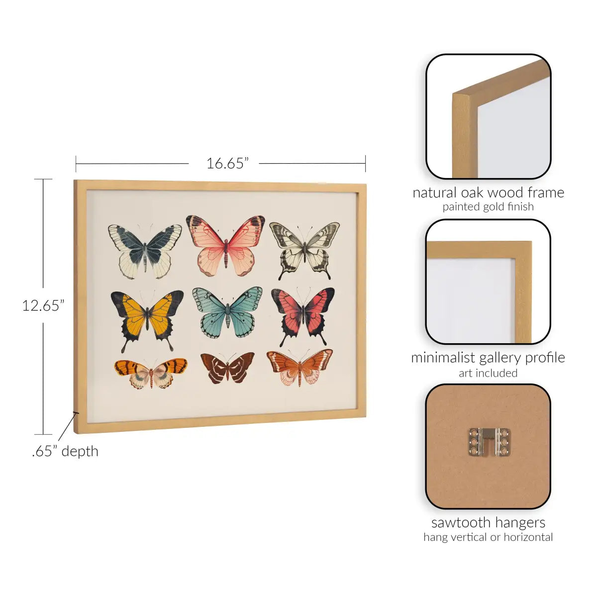 Gallery Vintage Style Muted Pastel Butterflies II Print - kateandlaurel