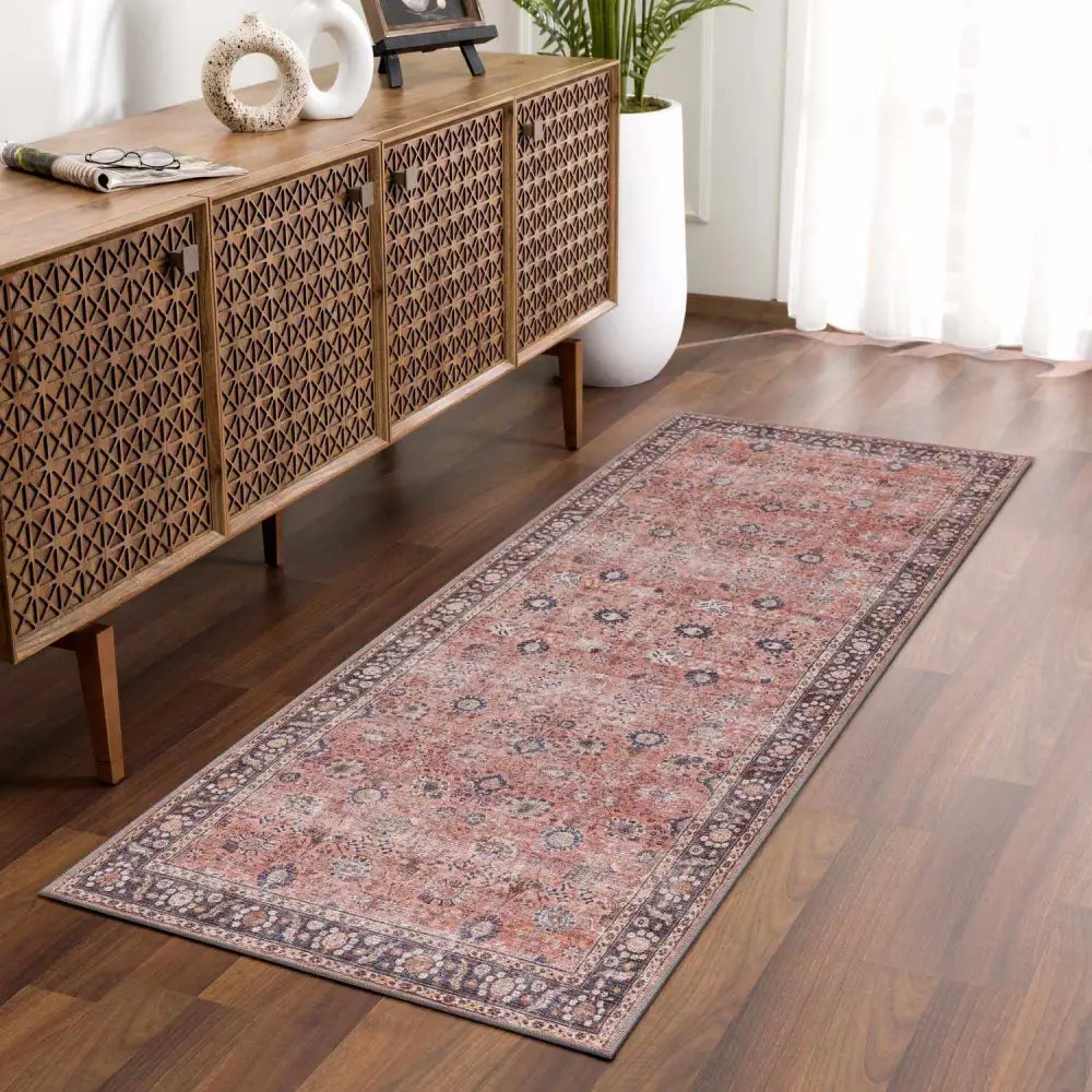 Ganyangan Red Washable Rug - 2’7’’ x 7’3’’ Runner - Boutique Rugs