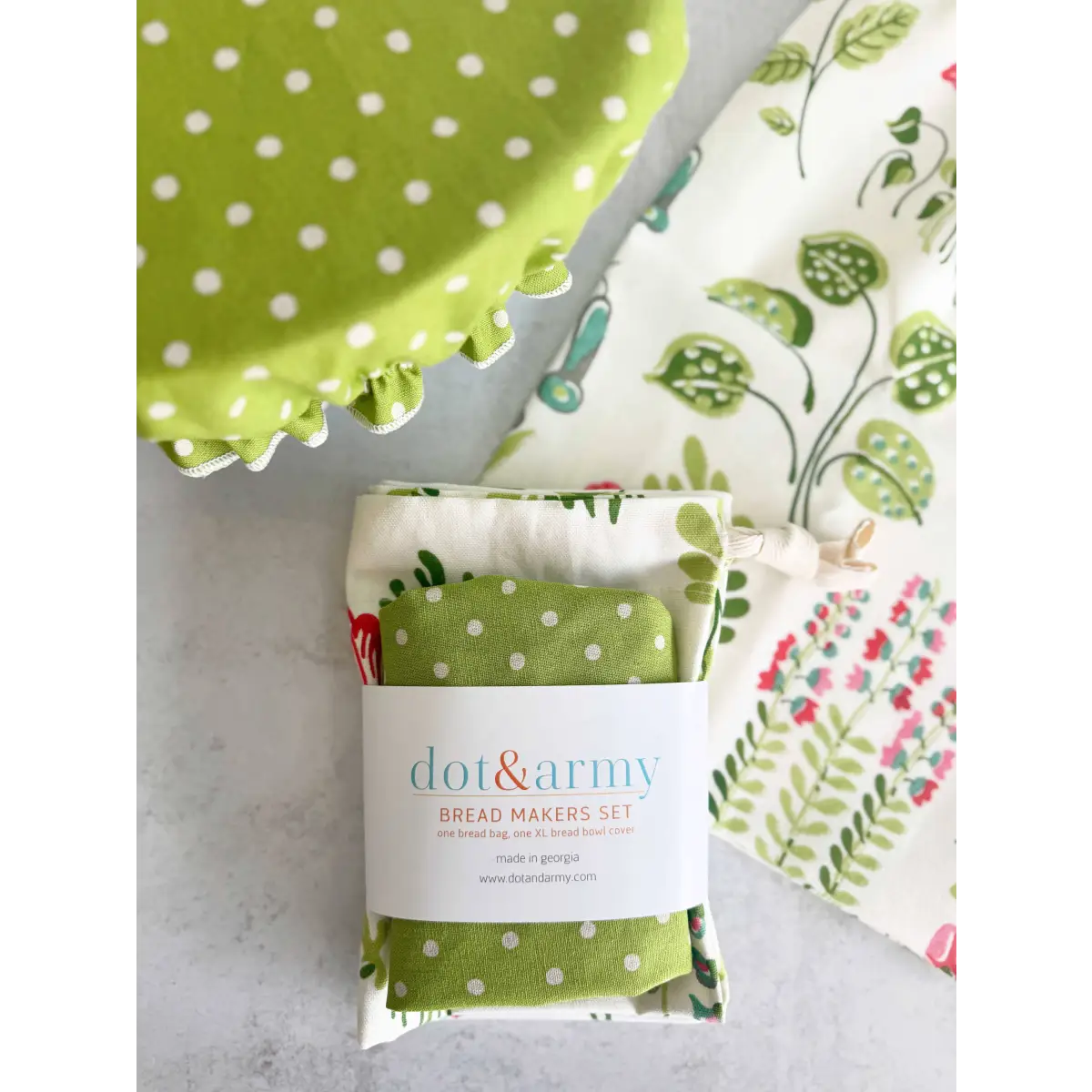 Bread Makers Set - Garden Floral - Bread Bag & Bowl Cover - Dot and Army