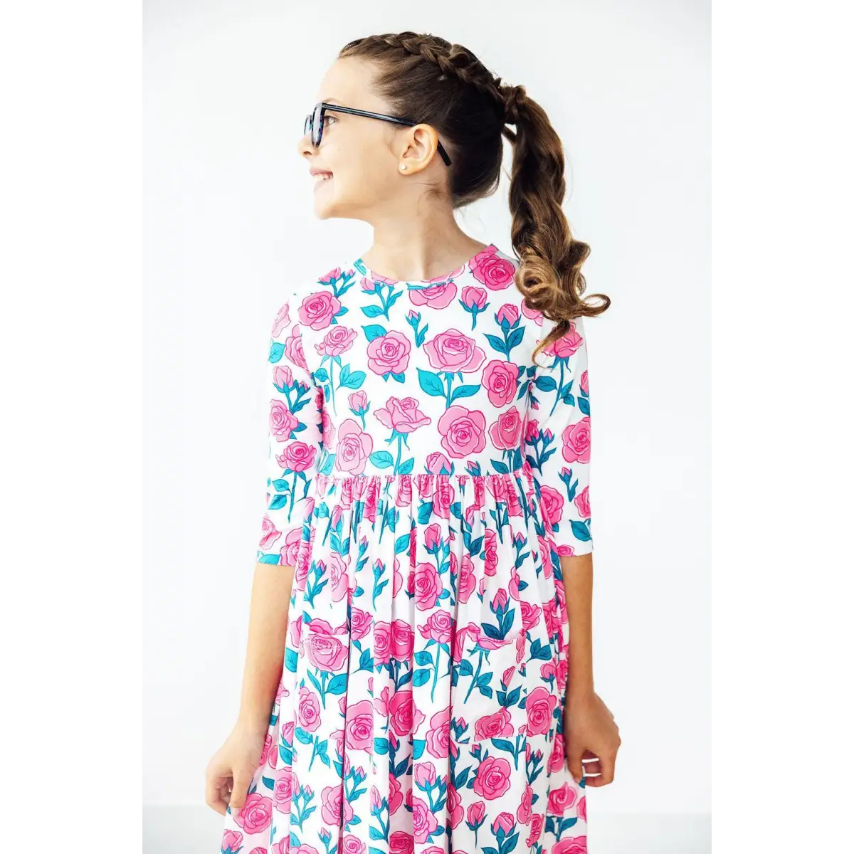 Garden Glow 3/4 Sleeve Pocket Twirl Dress - Mila & Rose ®