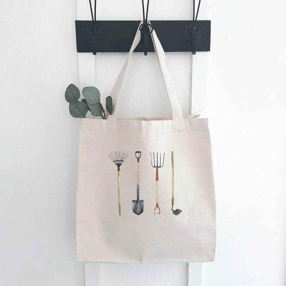 Garden Tools - Canvas Tote Bag - Indigo Tangerine