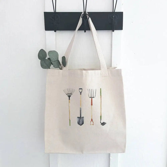 Garden Tools - Canvas Tote Bag - Indigo Tangerine